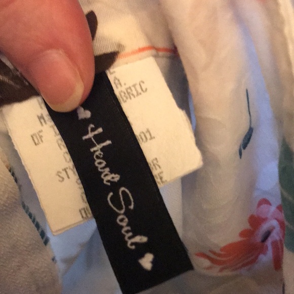 HeartSoul Cream, brown, blue, pink floral skirt - Picture 7 of 8